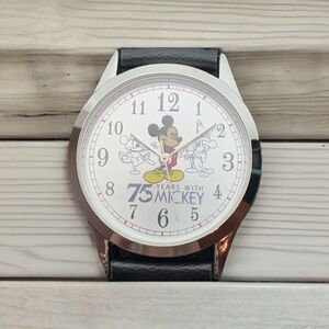 Disney Mickey Mouse Watch 75 Years with Mickey Silver Black Band